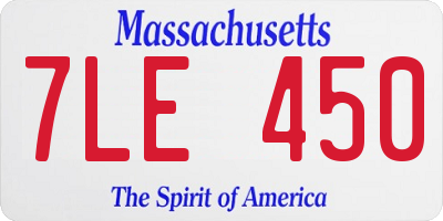 MA license plate 7LE450