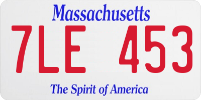 MA license plate 7LE453