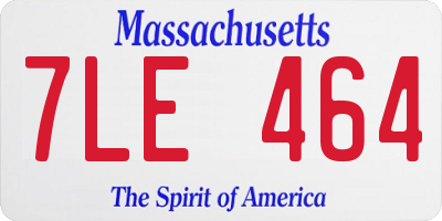 MA license plate 7LE464