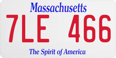 MA license plate 7LE466