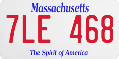 MA license plate 7LE468