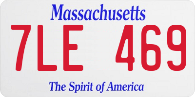 MA license plate 7LE469