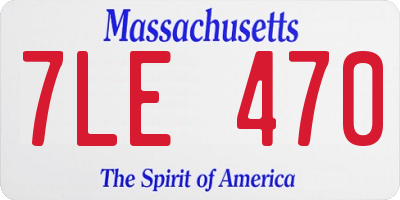 MA license plate 7LE470