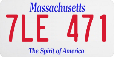 MA license plate 7LE471