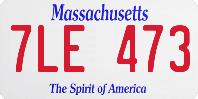 MA license plate 7LE473