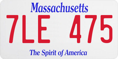 MA license plate 7LE475