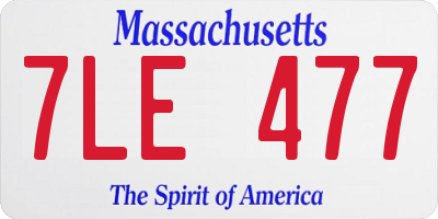 MA license plate 7LE477