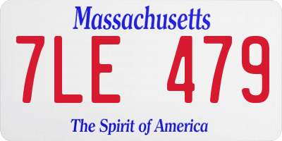 MA license plate 7LE479