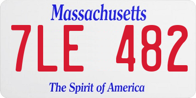 MA license plate 7LE482