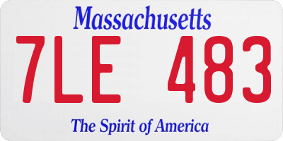 MA license plate 7LE483