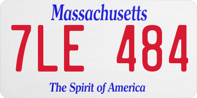MA license plate 7LE484