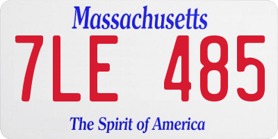 MA license plate 7LE485