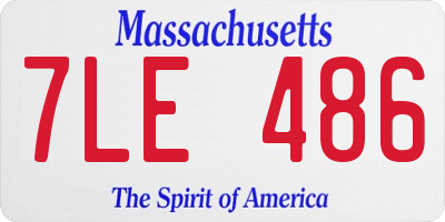 MA license plate 7LE486
