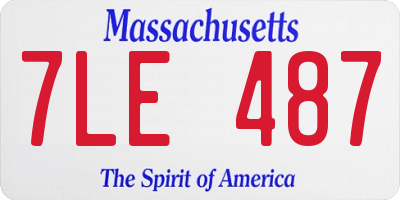 MA license plate 7LE487