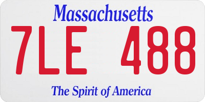 MA license plate 7LE488