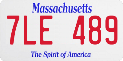 MA license plate 7LE489