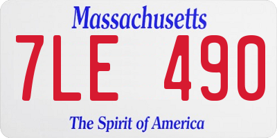 MA license plate 7LE490