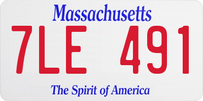 MA license plate 7LE491