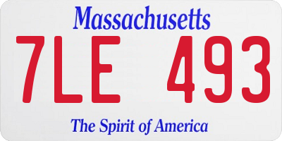 MA license plate 7LE493