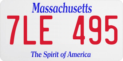 MA license plate 7LE495