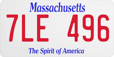MA license plate 7LE496