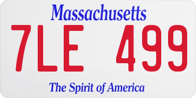 MA license plate 7LE499