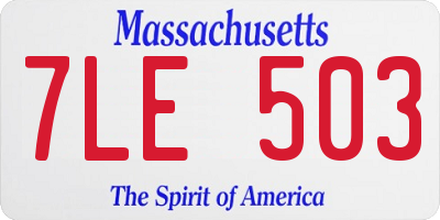 MA license plate 7LE503