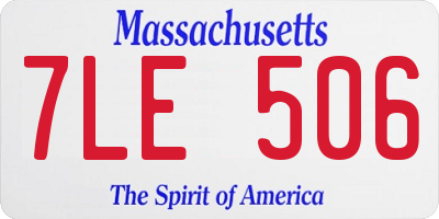 MA license plate 7LE506