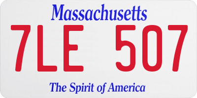 MA license plate 7LE507
