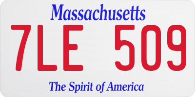 MA license plate 7LE509