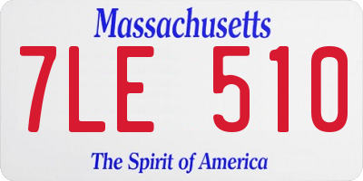 MA license plate 7LE510