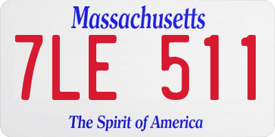 MA license plate 7LE511