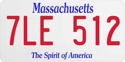 MA license plate 7LE512
