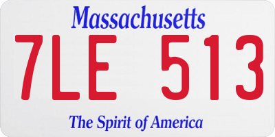 MA license plate 7LE513