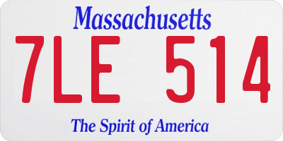 MA license plate 7LE514
