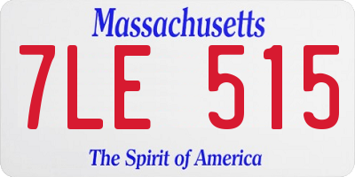 MA license plate 7LE515