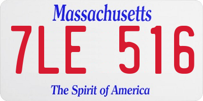 MA license plate 7LE516