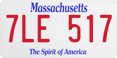 MA license plate 7LE517