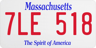 MA license plate 7LE518