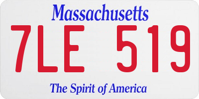 MA license plate 7LE519