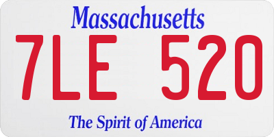 MA license plate 7LE520