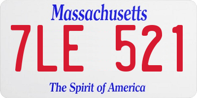 MA license plate 7LE521