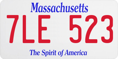 MA license plate 7LE523