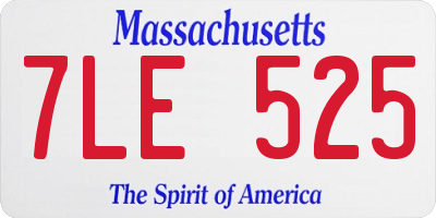 MA license plate 7LE525