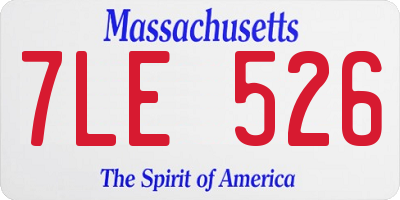 MA license plate 7LE526