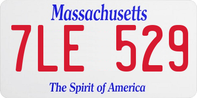 MA license plate 7LE529