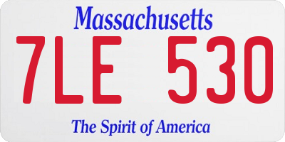 MA license plate 7LE530