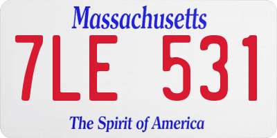 MA license plate 7LE531