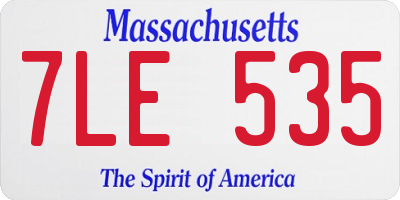 MA license plate 7LE535