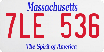 MA license plate 7LE536